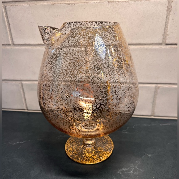 Vintage Mid-Century Gold Flecked Cocktail Pitcher by West Virginia Glass - Picture 1 of 3